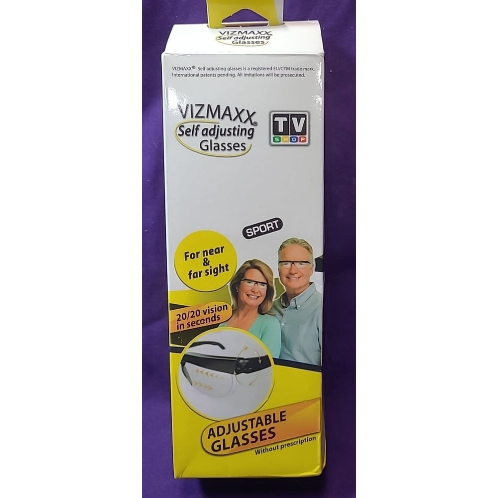 Vizmaxx Self Adjusting Unisex Glasses Near & Far Sight Soft Case 20/20 Vision